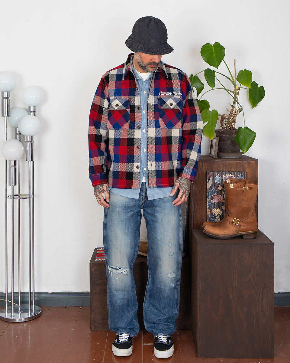 Human Made Wool Check Shirt Jacket, Red – Pancho And Lefty