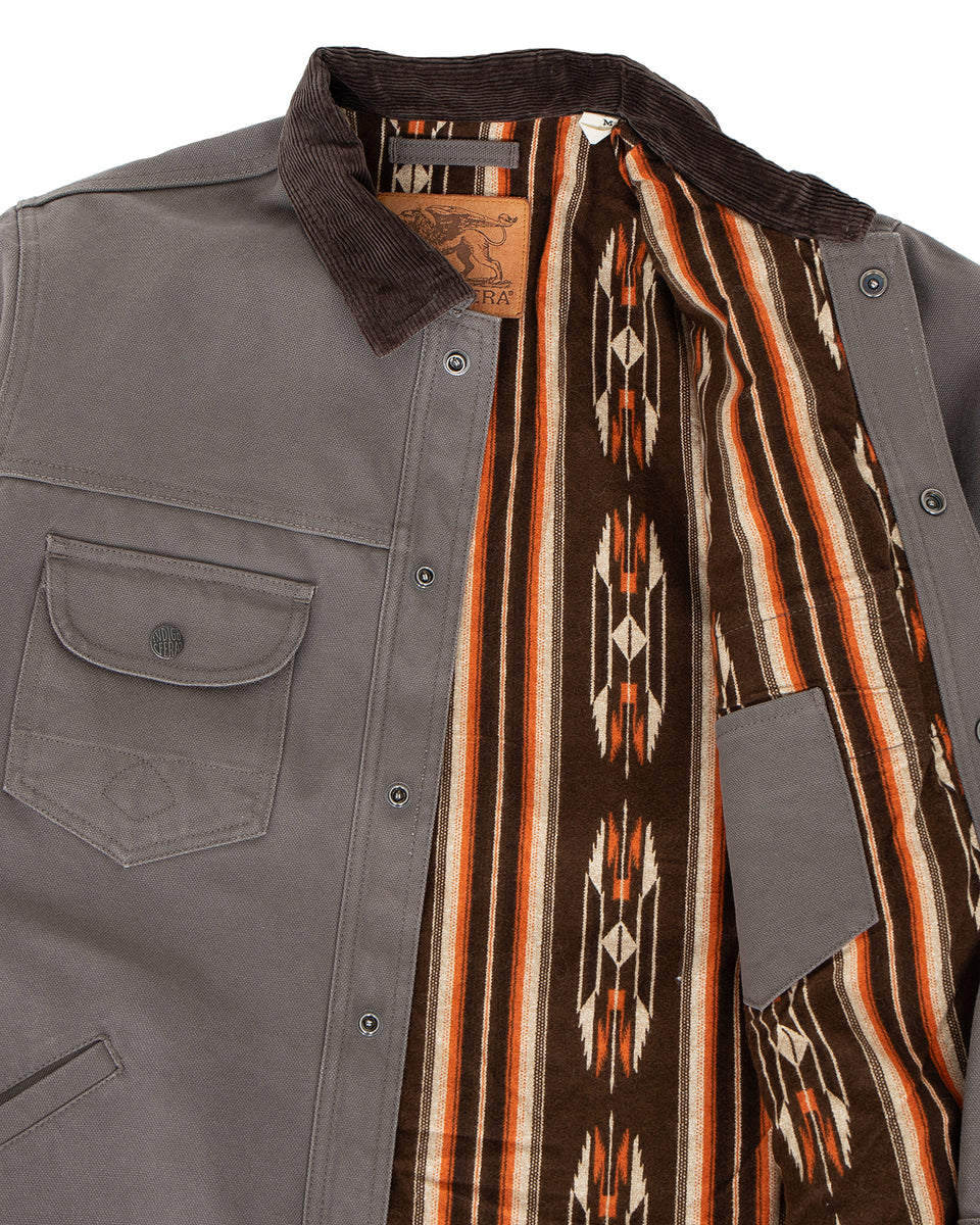 Indigofera Fargo Rider Jacket, Smithson Canvas, Warm Grey