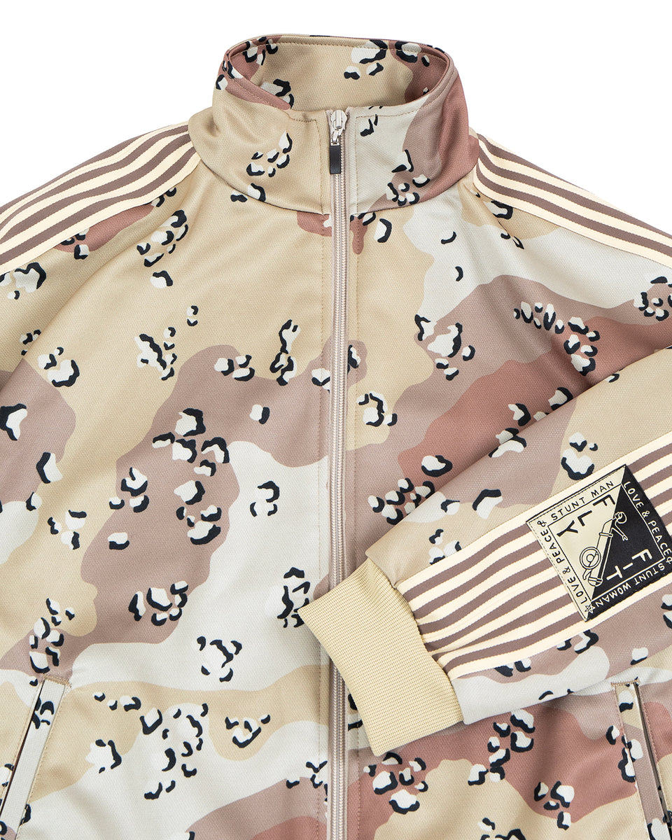 Kapital smooth jersey chocolate chip camo baggy track pants