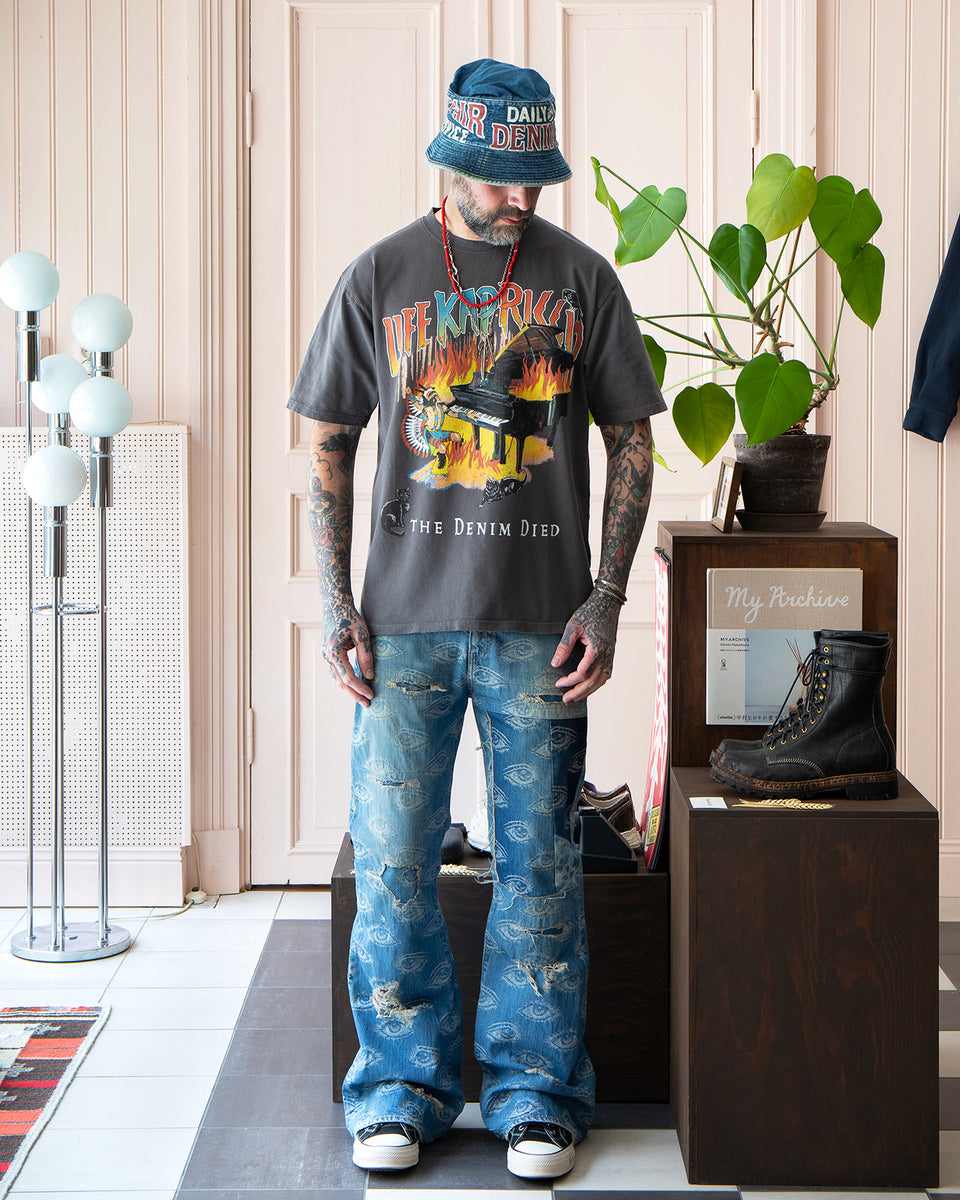 Kapital-Denim-Died-Tee-Fire- 