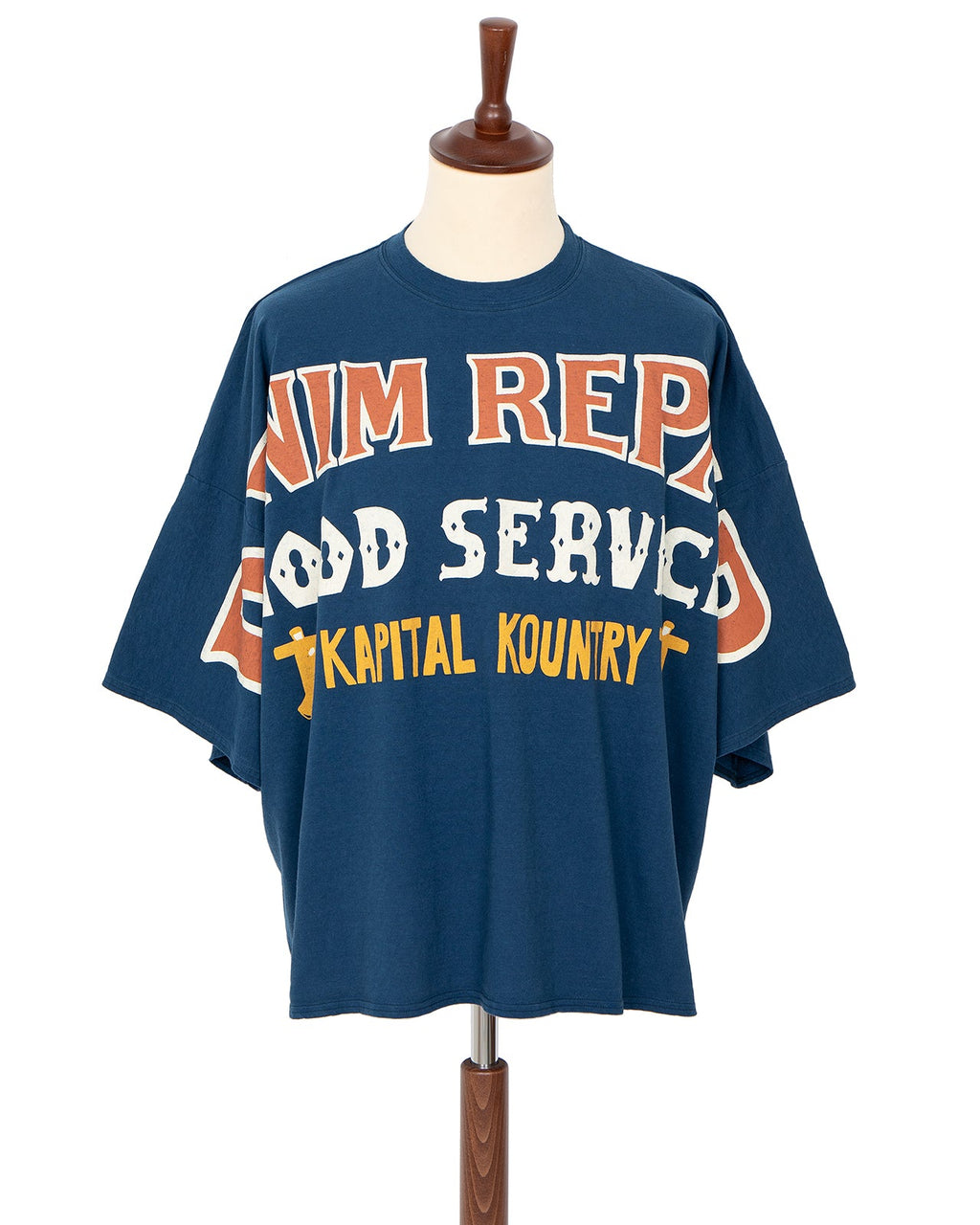 Kapital Jersey Huge T-Shirt, Denim Repair, Navy