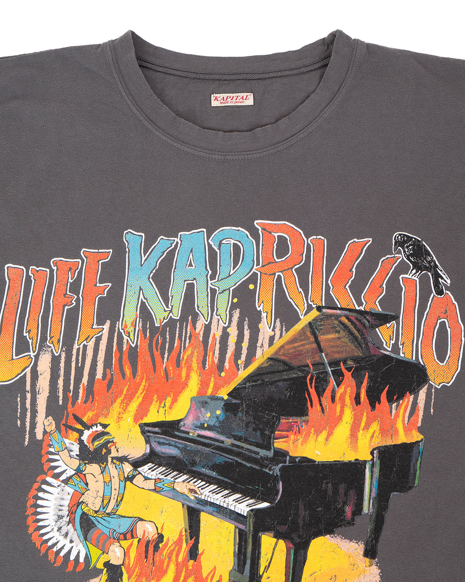 Kapital Jersey Non-Sleeve BIG-T, Burning Piano - Panchoandlefty.se