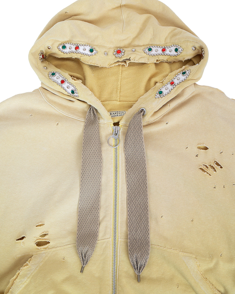 トップス KAPITAL THRILLER DAMAGE DEVIL HOODIE Kapital Sweat Knit Thriller Damaged Devil Hoodie Blouson, Studs