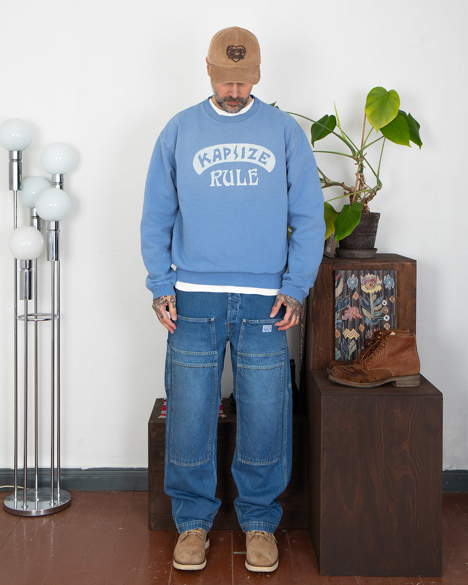 Kapital Knit Crew Sweater (KAPSIZE RULEpt), Sax - Panchoandlefty