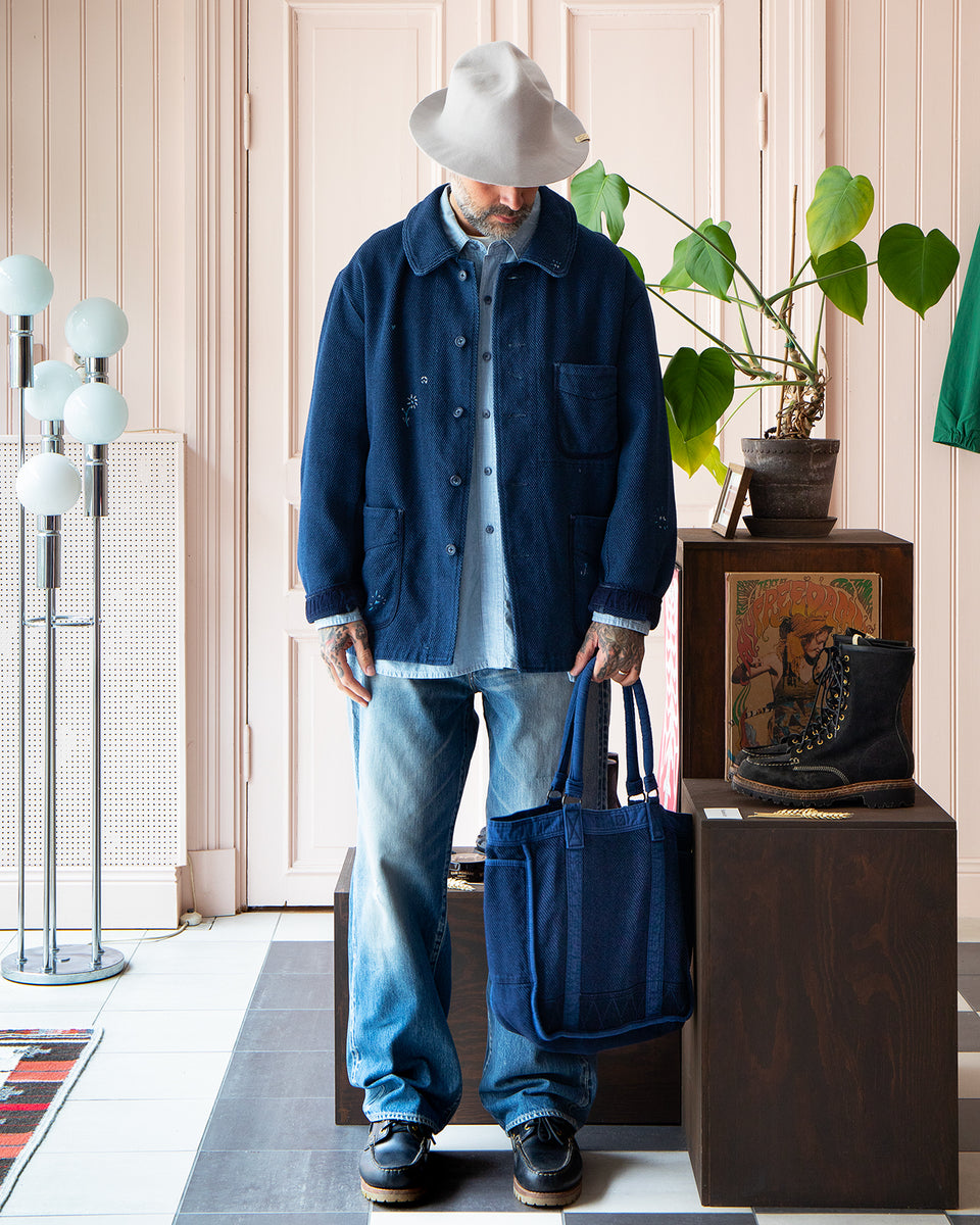 Porter Classic Kendo French Jacket, Embroidery, Blue – Pancho And