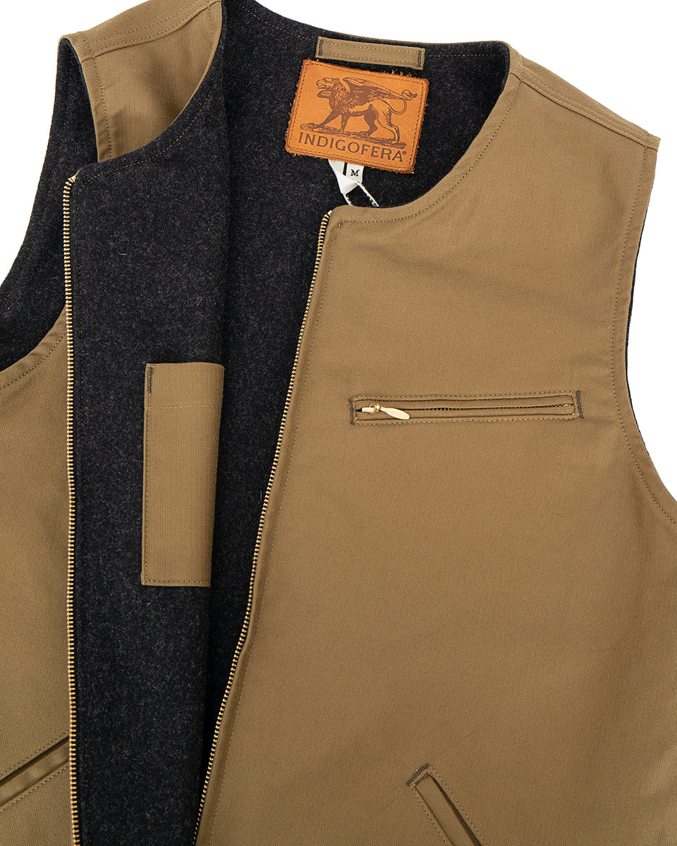 Indigofera Iconic Vest, Bedford Cord, Dark Beige – Pancho And