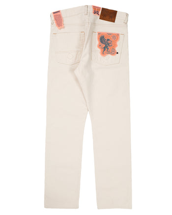 Indigofera Buck Jeans, Uneven Broken Twill, Ecru
