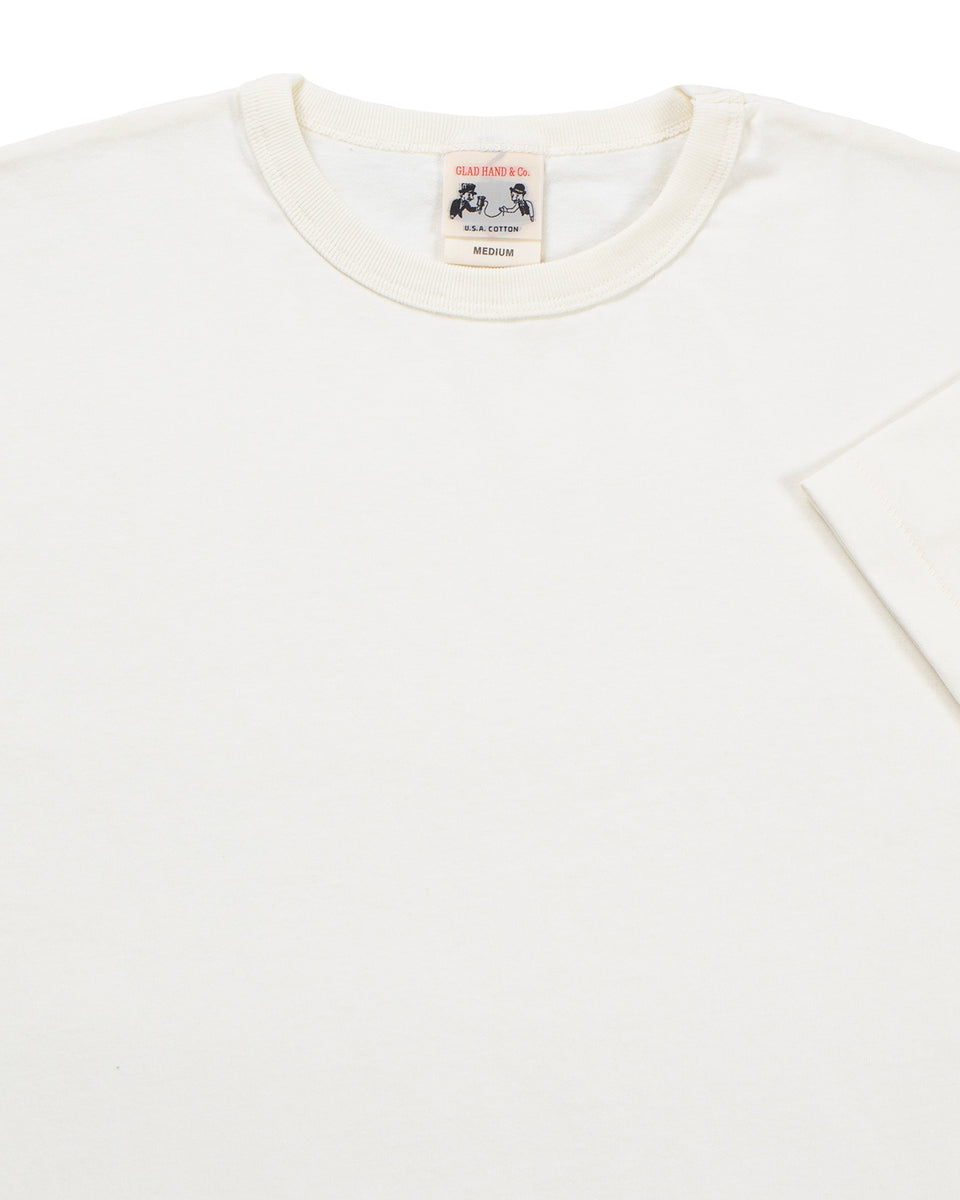 Glad Hand 31-Heavy Weight Binder Neck T-Shirt, White