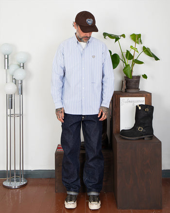 Human Made Stripe Ox B.D Shirt, Blue