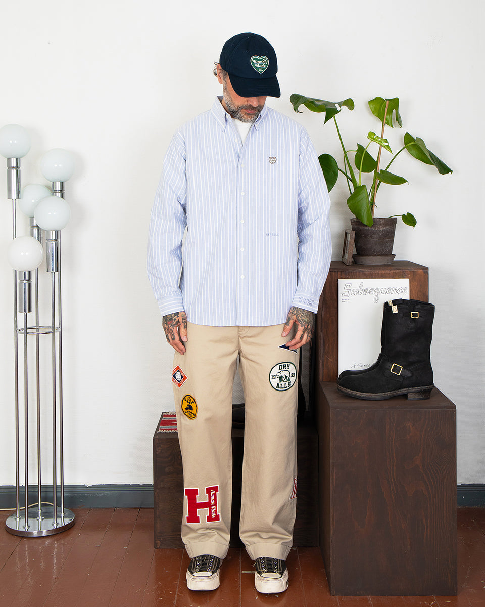 Human Made Stripe Ox B.D Shirt, Blue