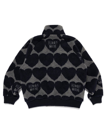 Human Made Heart Fleece Jacket, Navy