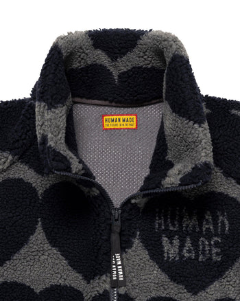 Human Made Heart Fleece Jacket, Navy