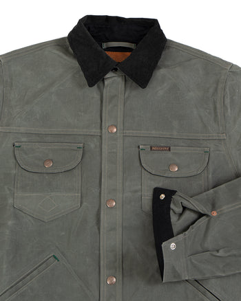 Indigofera Fargo Quarter STP Jacket, Coated Canvas, Greyish Green