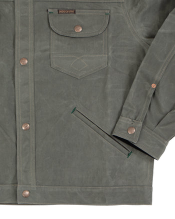 Indigofera Fargo Quarter STP Jacket, Coated Canvas, Greyish Green