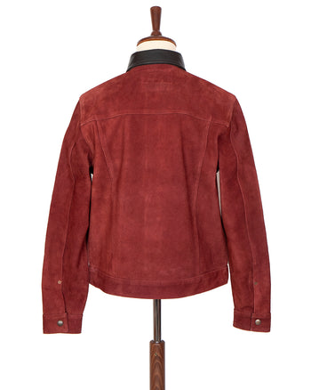 Indigofera Fargo Quarter Leather Jacket, Roughout Wine