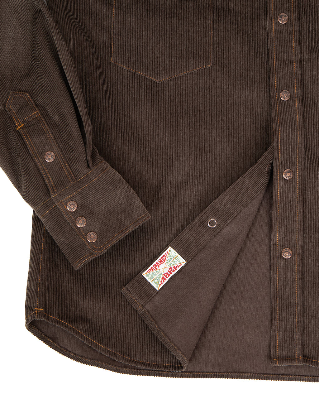 Indigofera Ryman Corduroy Shirt, Dark Brown / Green