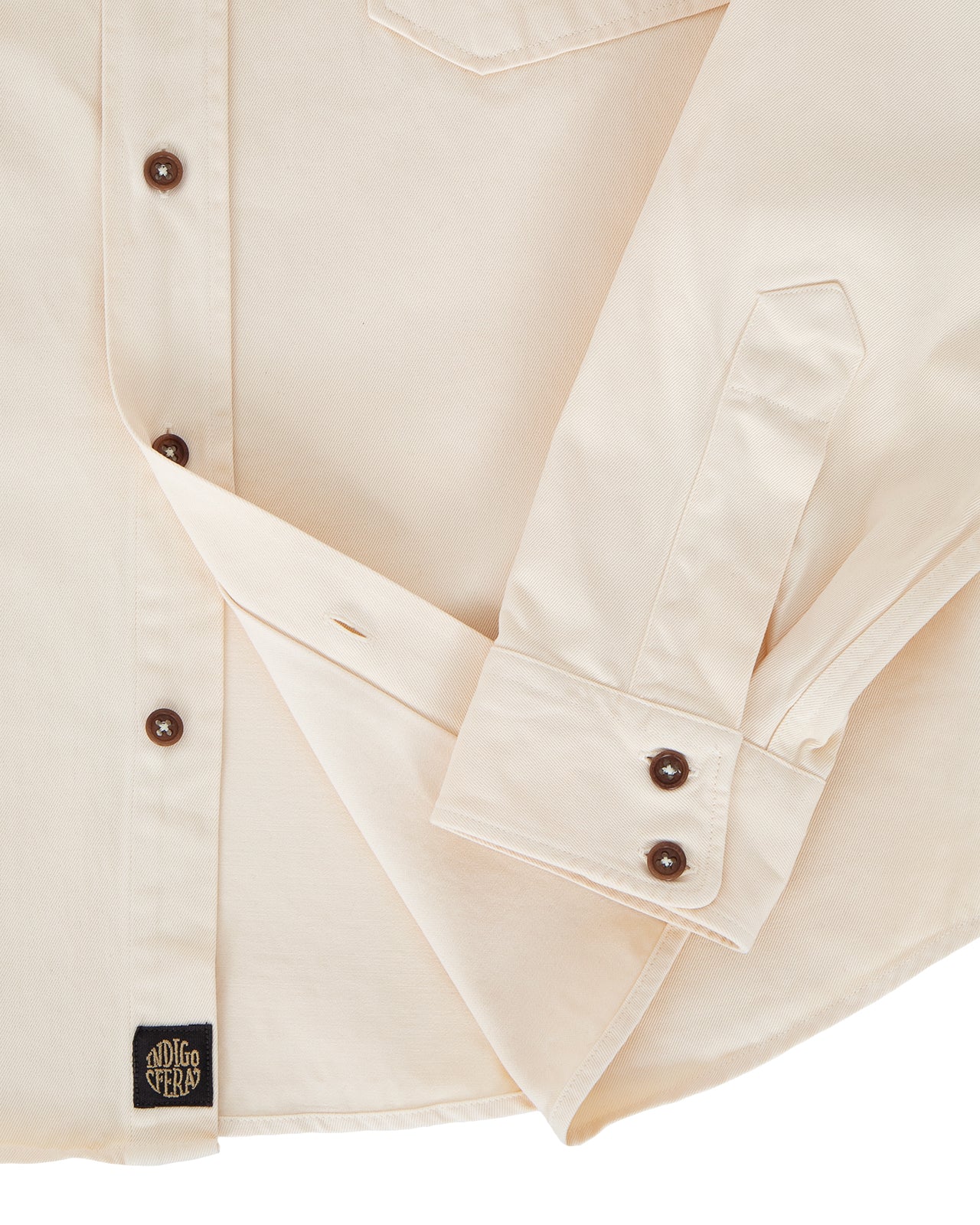 Indigofera Alamo Shirt, Cotton Twill, Sand White