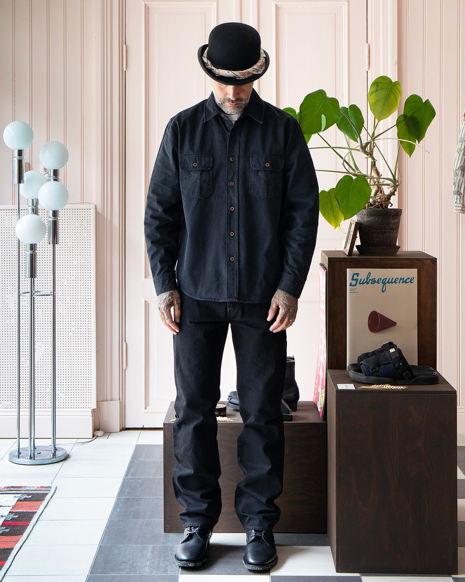 Indigofera Alamo Shirt, Cotton Twill, Marshall Black