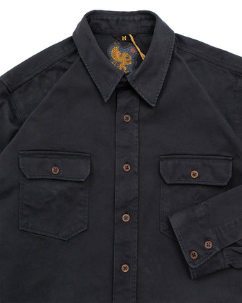 Indigofera Alamo Shirt, Cotton Twill, Marshall Black