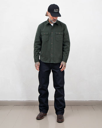 Indigofera Alamo Shirt, Cotton Twill, Greek Pitch