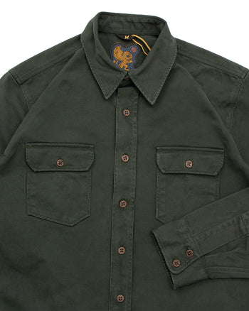 Indigofera Alamo Shirt, Cotton Twill, Greek Pitch