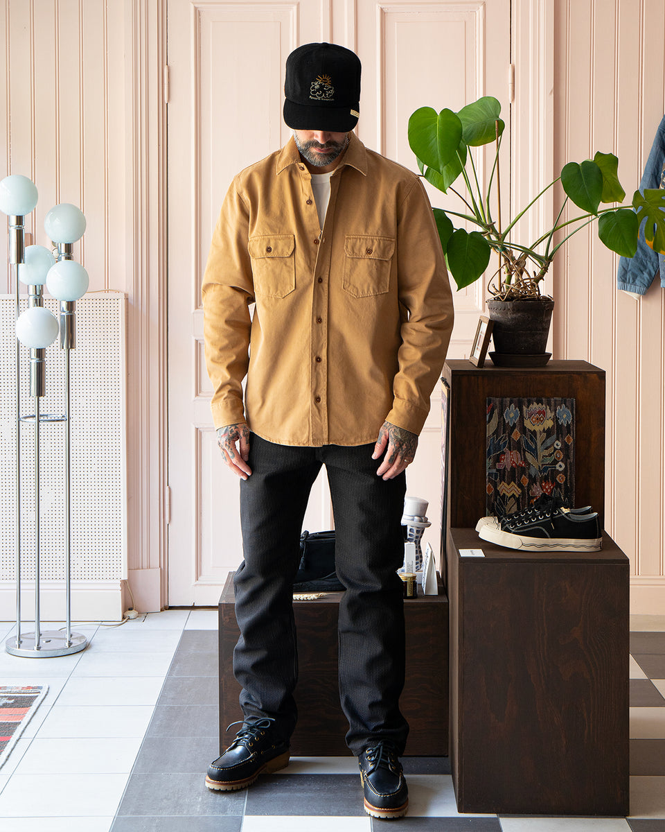 Indigofera Alamo Shirt, Cotton Twill, Khaki Beige