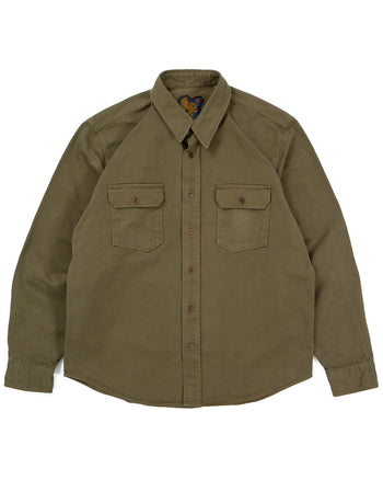 Indigofera Alamo Shirt, Cotton Twill, Olive