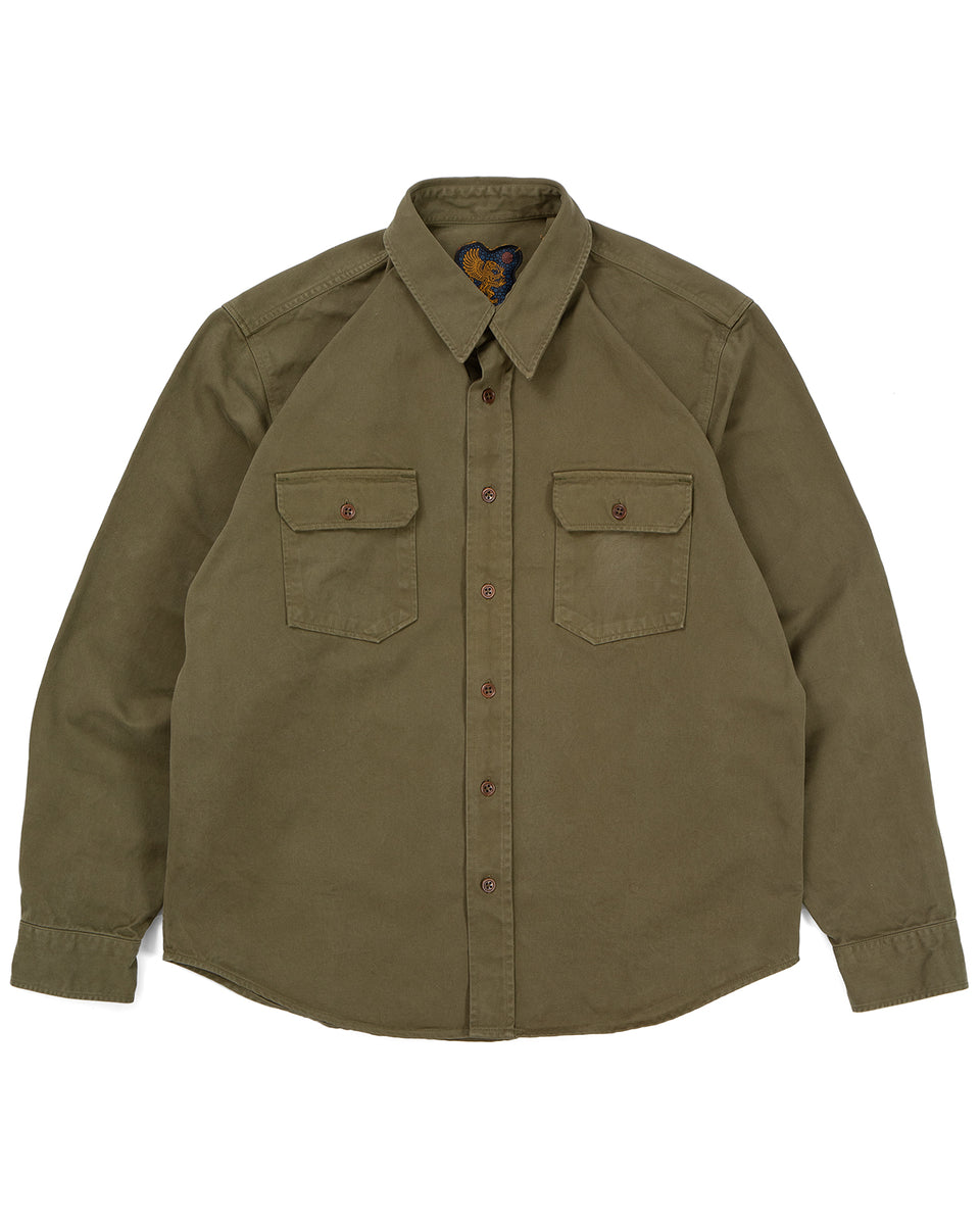 Indigofera Alamo Shirt, Cotton Twill, Olive