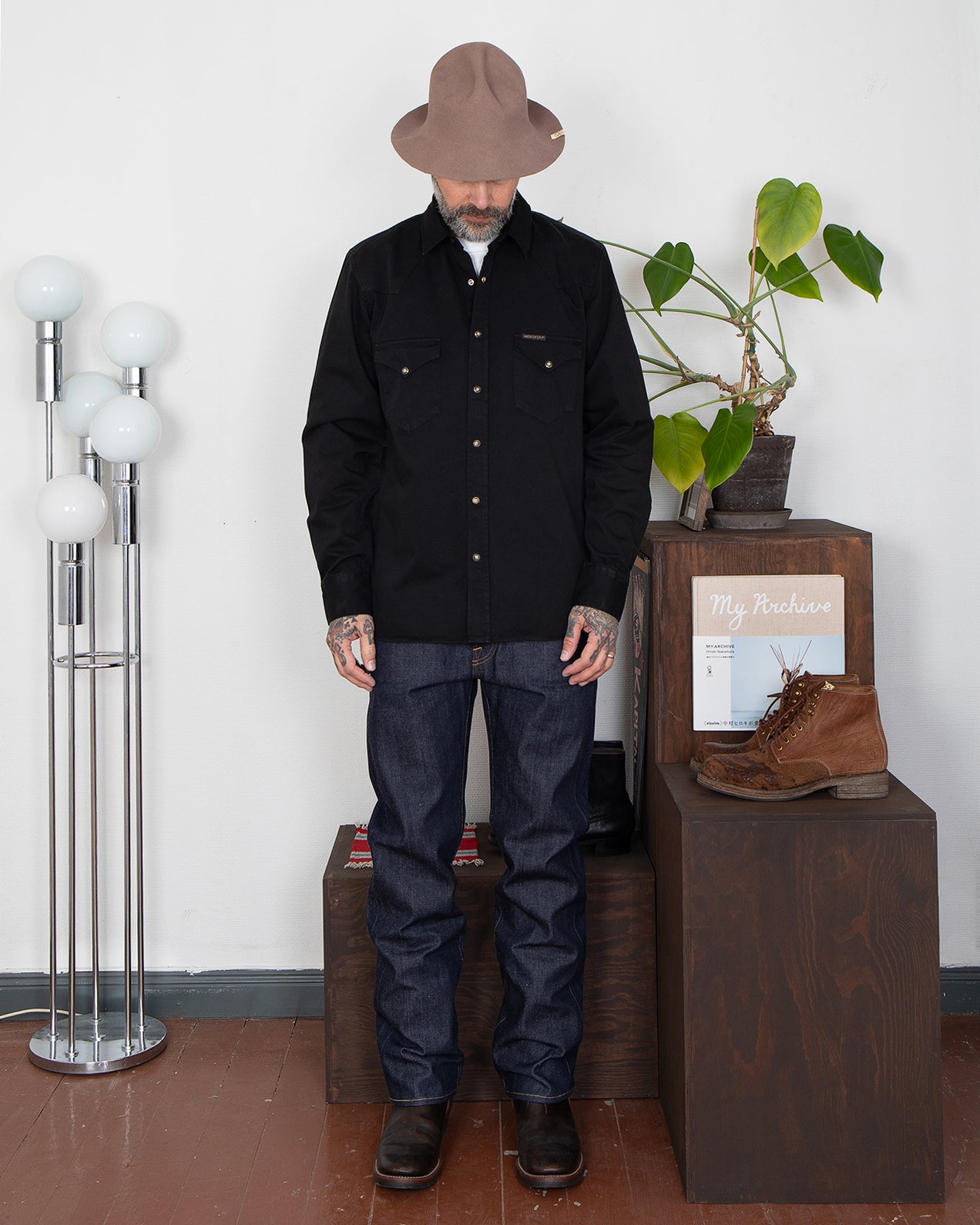 Indigofera Sideras Shirt, Cotton Twill, Black