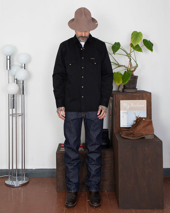 Indigofera Sideras Shirt, Cotton Twill, Black