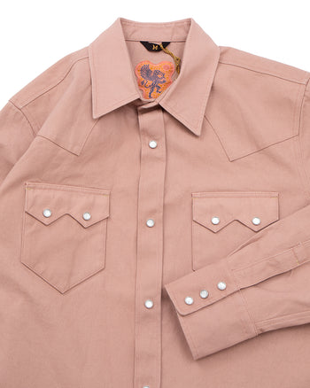 Indigofera Bowman Shirt, Roxboro Cotton 9oz Canvas, Mountain Coral