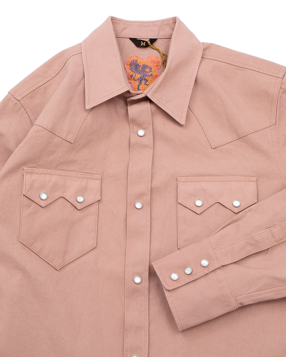 Indigofera Bowman Shirt, Roxboro Cotton 9oz Canvas, Mountain Coral