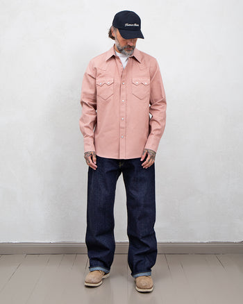 Indigofera Bowman Shirt, Roxboro Cotton 9oz Canvas, Mountain Coral