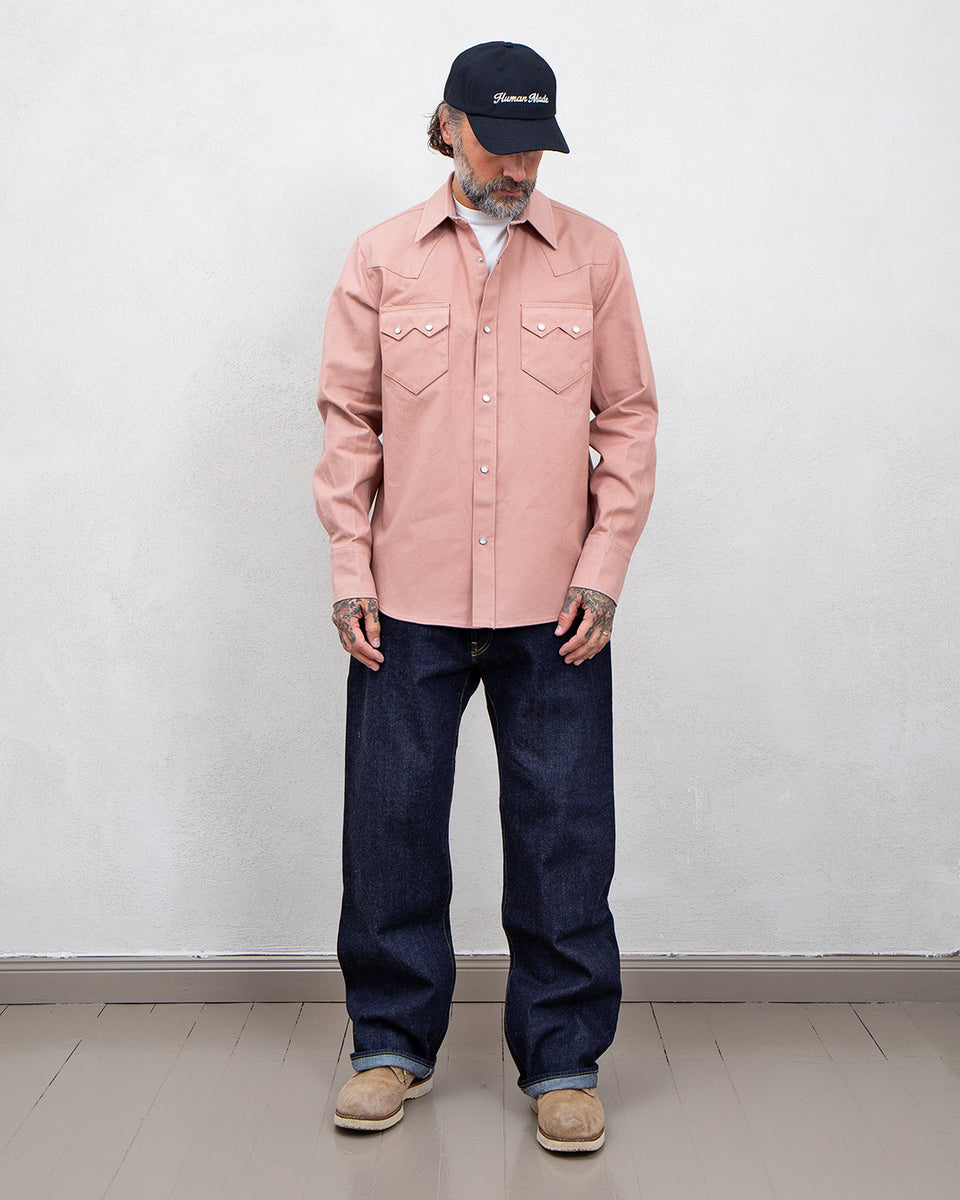 Indigofera Bowman Shirt, Roxboro Cotton 9oz Canvas, Mountain Coral
