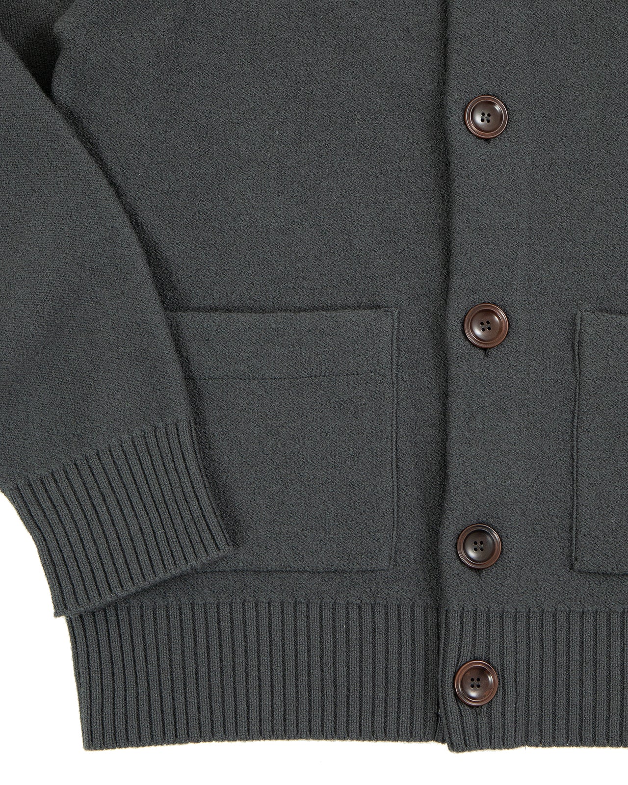 Indigofera Brewster Wool Cardigan, Dark Grey