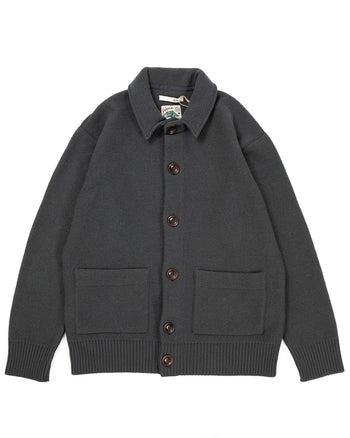 Indigofera Brewster Wool Cardigan, Dark Grey
