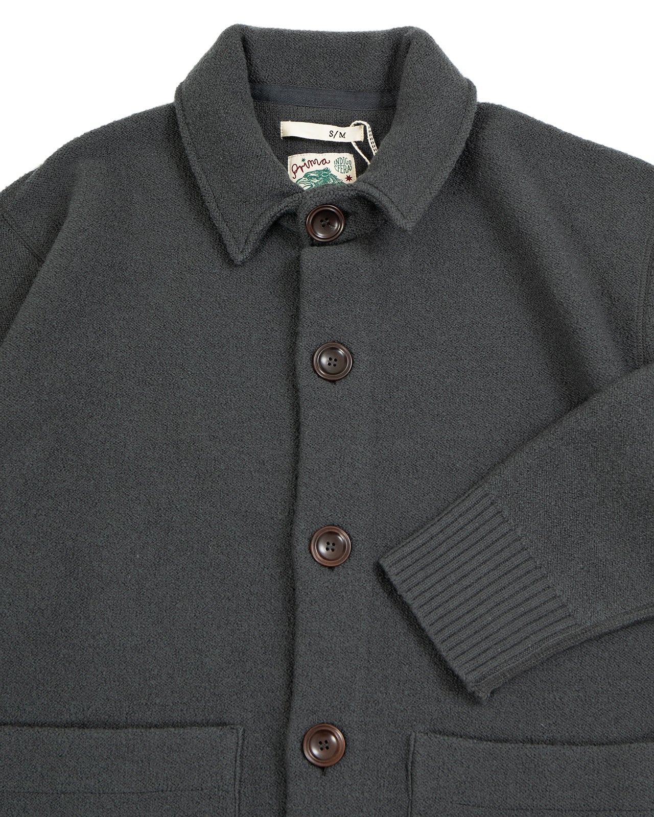 Indigofera Brewster Wool Cardigan, Dark Grey