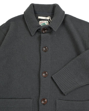 Indigofera Brewster Wool Cardigan, Dark Grey