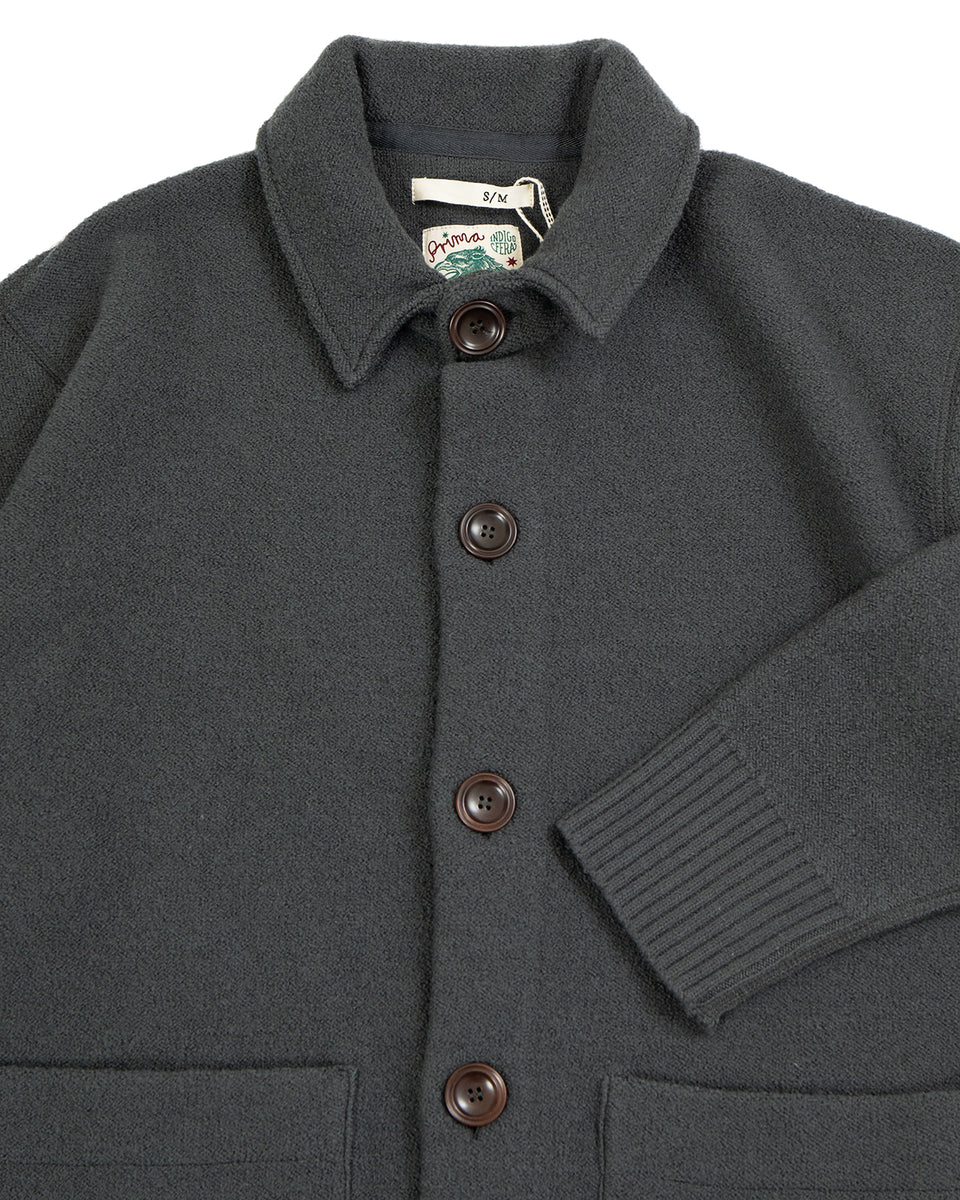 Indigofera Brewster Wool Cardigan, Dark Grey