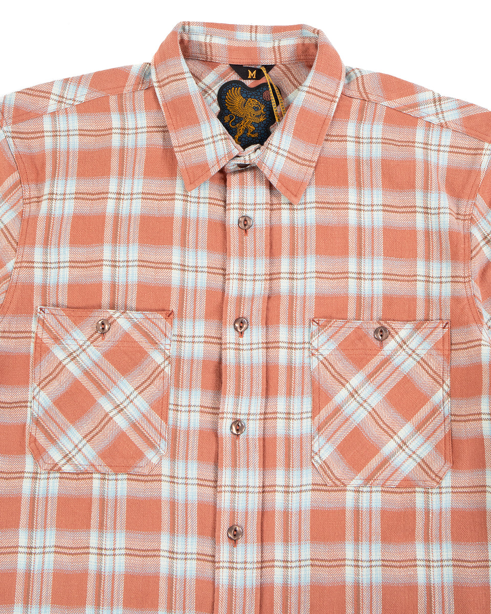 Indigofera Bruce Shirt, Flannel Check, Red / Blue