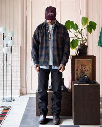 Indigofera Bryson Shirt, Flannel Check, Dark Green / Wine / Black / Navy