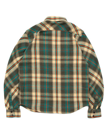 Indigofera Bryson Shirt, Flannel Check, Charcoal / Beige / Turquoise / Rust