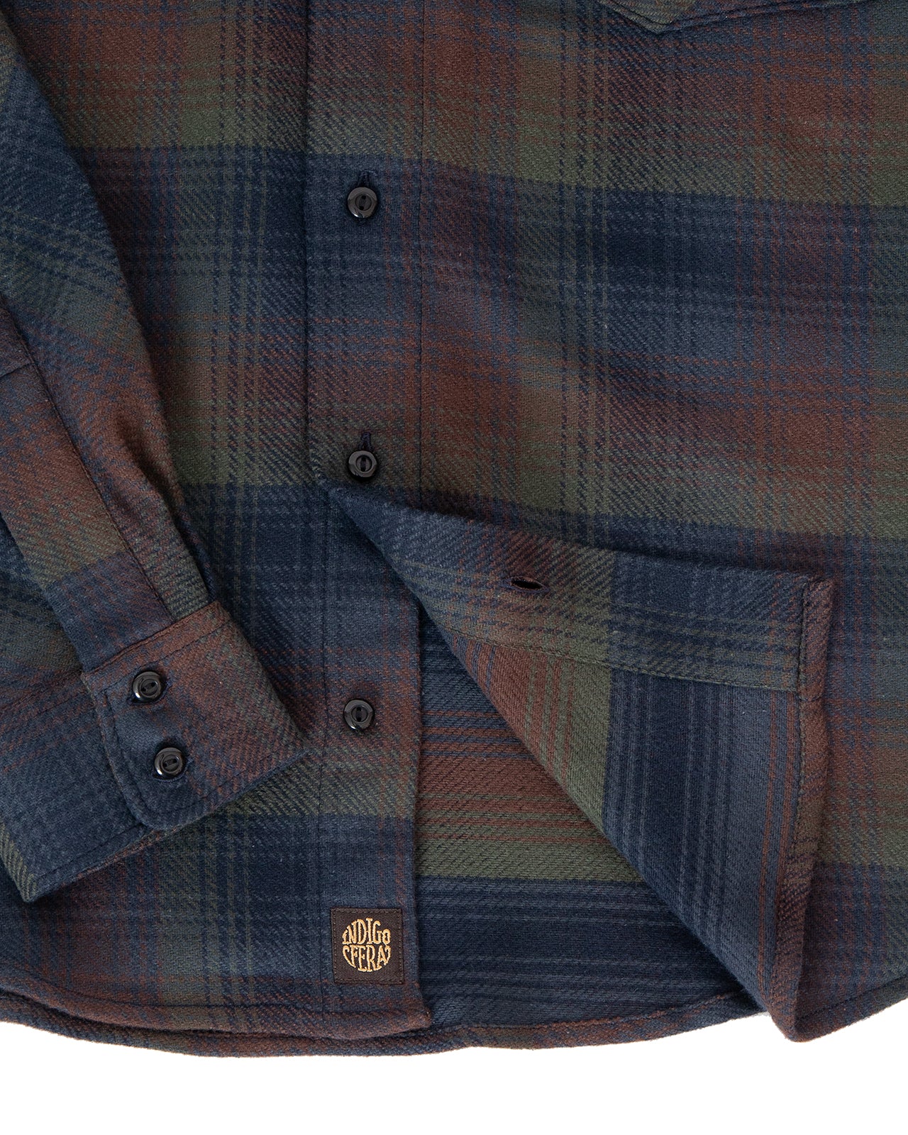 Indigofera Bryson Shirt, Flannel Check, Dark Green / Wine / Black / Navy