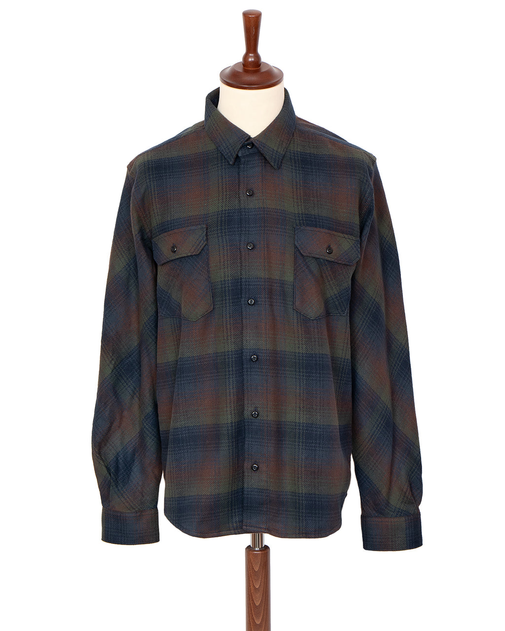 Indigofera Bryson Shirt, Flannel Check, Dark Green / Wine / Black / Navy