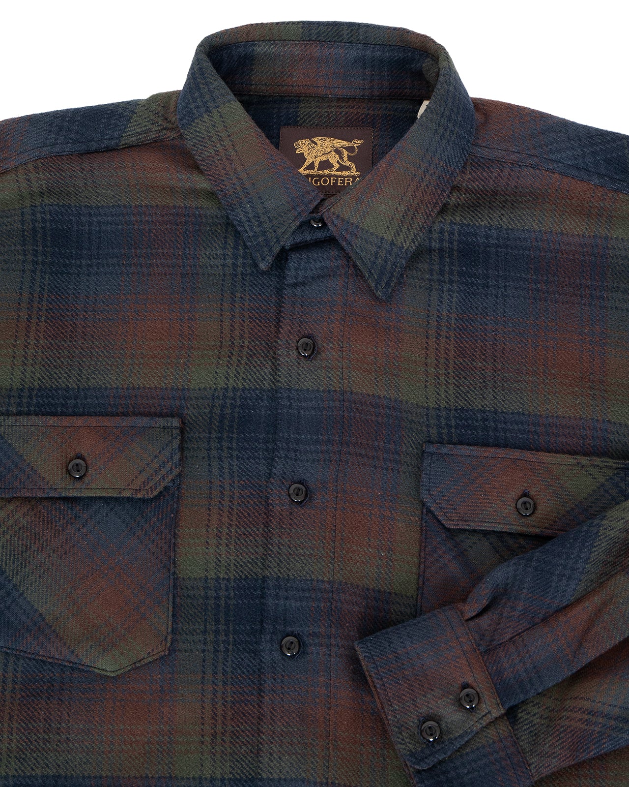 Indigofera Bryson Shirt, Flannel Check, Dark Green / Wine / Black / Navy