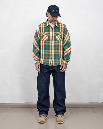 Indigofera Bryson Shirt, Flannel Check, Charcoal / Beige / Turquoise / Rust