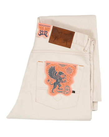 Indigofera Buck Jeans, Uneven Broken Twill, Ecru