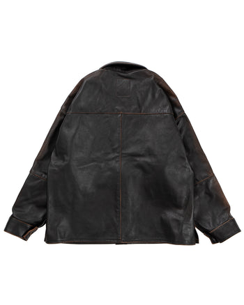 Indigofera Caleb Leather Jacket, Used Black