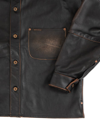 Indigofera Caleb Leather Jacket, Used Black