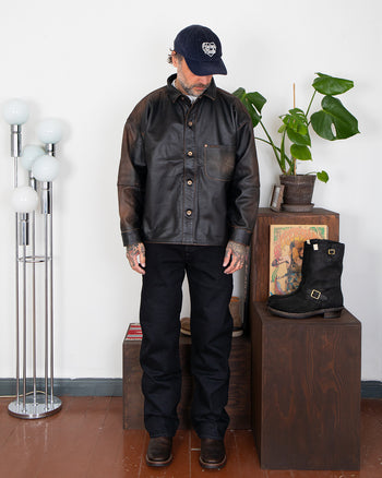 Indigofera Caleb Leather Jacket, Used Black